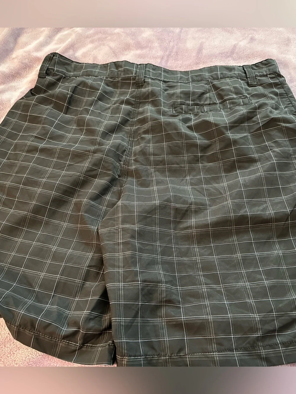 Men's Black Plaid Swim Hybrids - Lightweight Quick-Dry